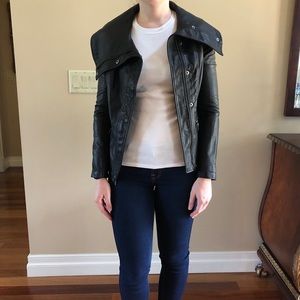Vince Black Leather Jacket Like New
